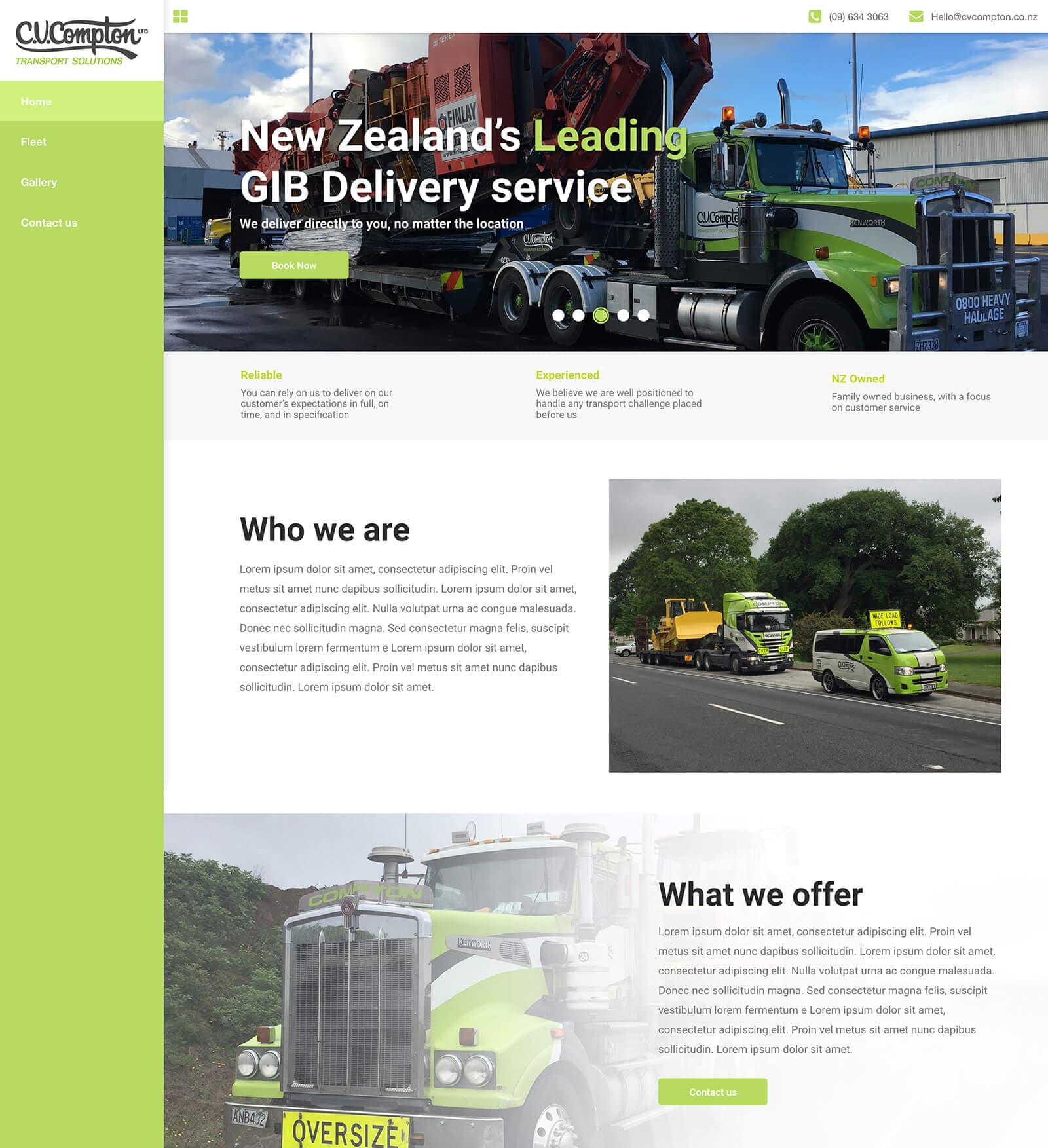 CV Compton - Leading NZ Transport & Heavy Haulage Company Introduction