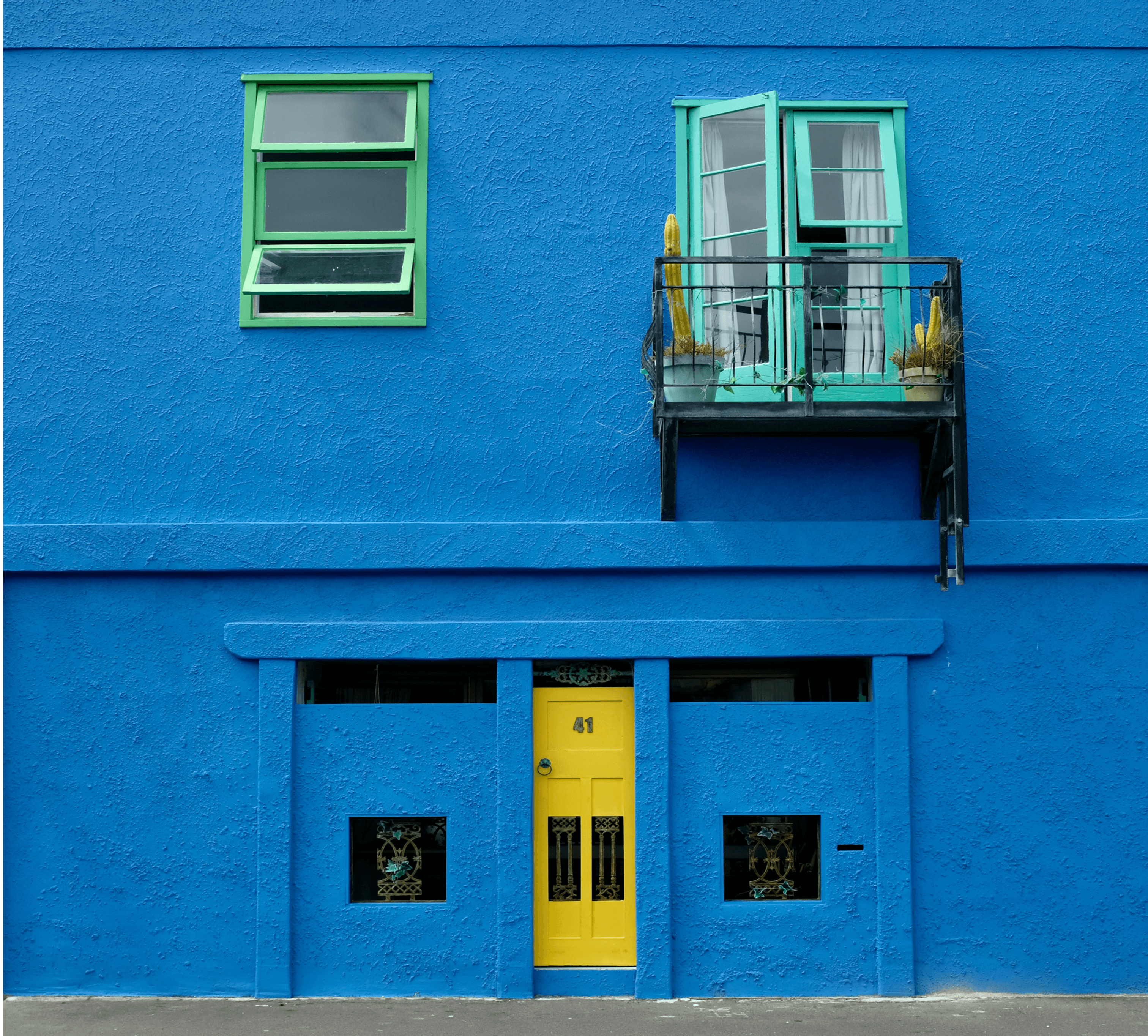 Artdeco Blue Building in Ahuriri, Napier, New Zealand