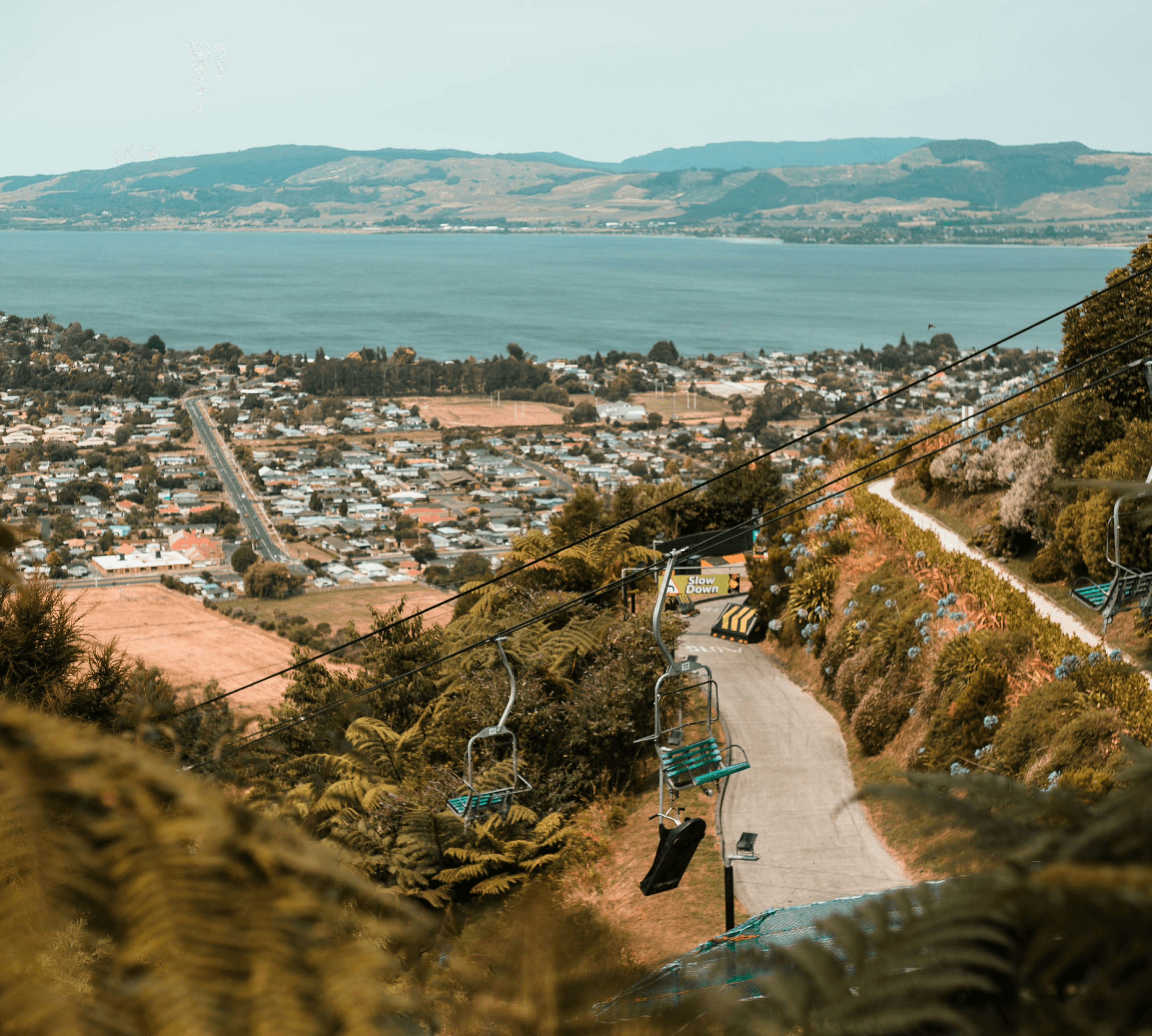 Views or Lake Rotorua from Luge Skyline