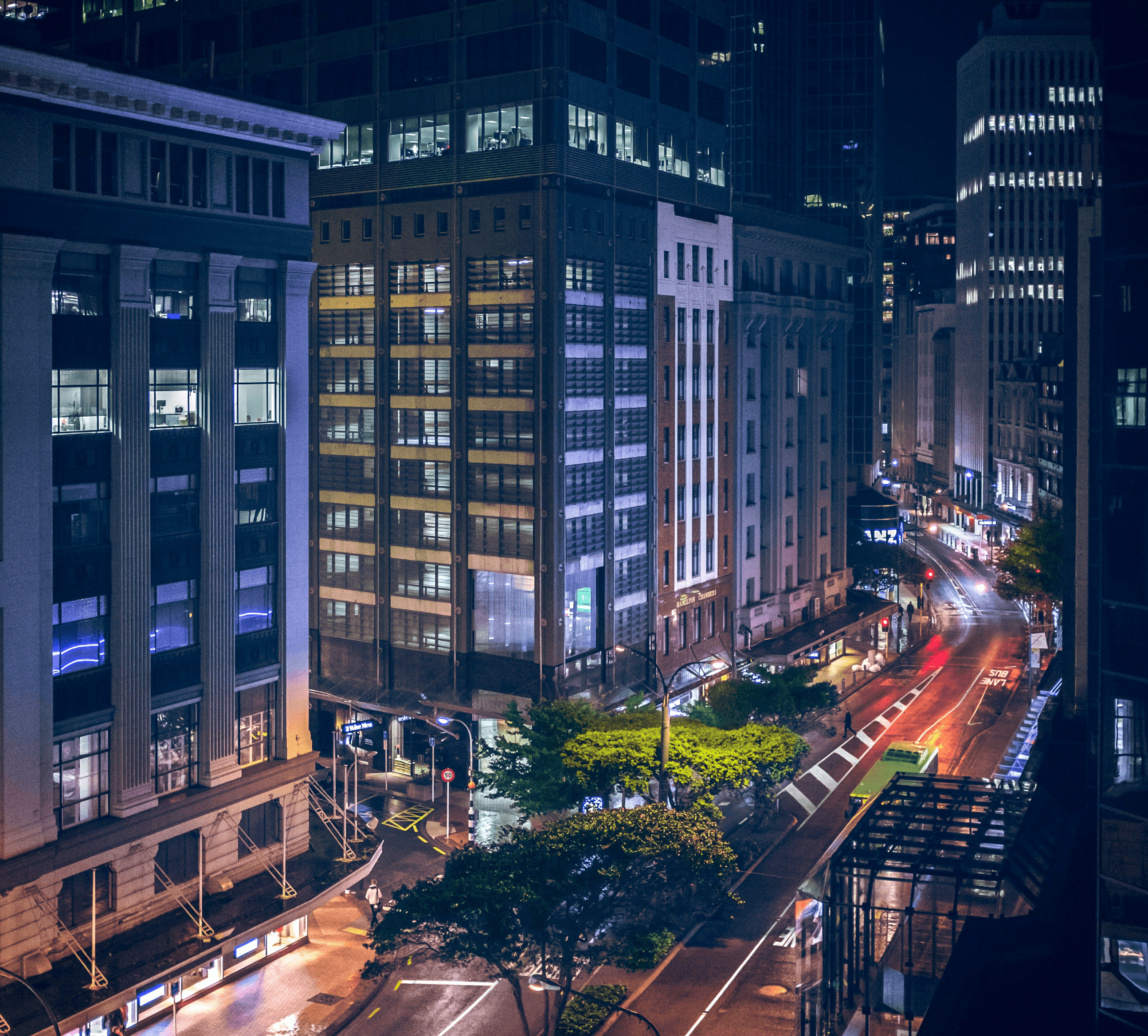 City streets in the CBD of New Zealand's capital, Wellington