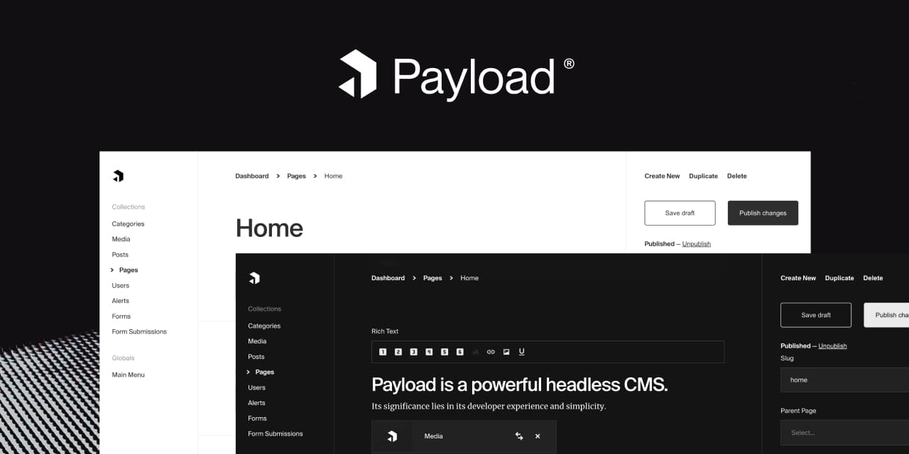 Payload CMS dashboard backend example
