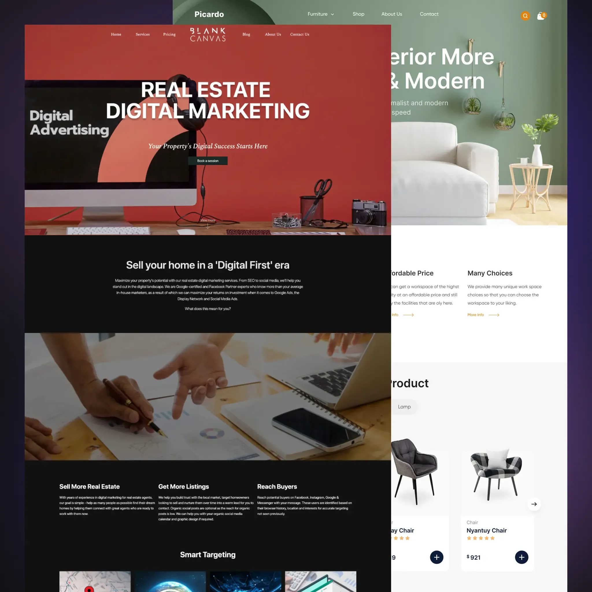 Custom website design compared to template website design