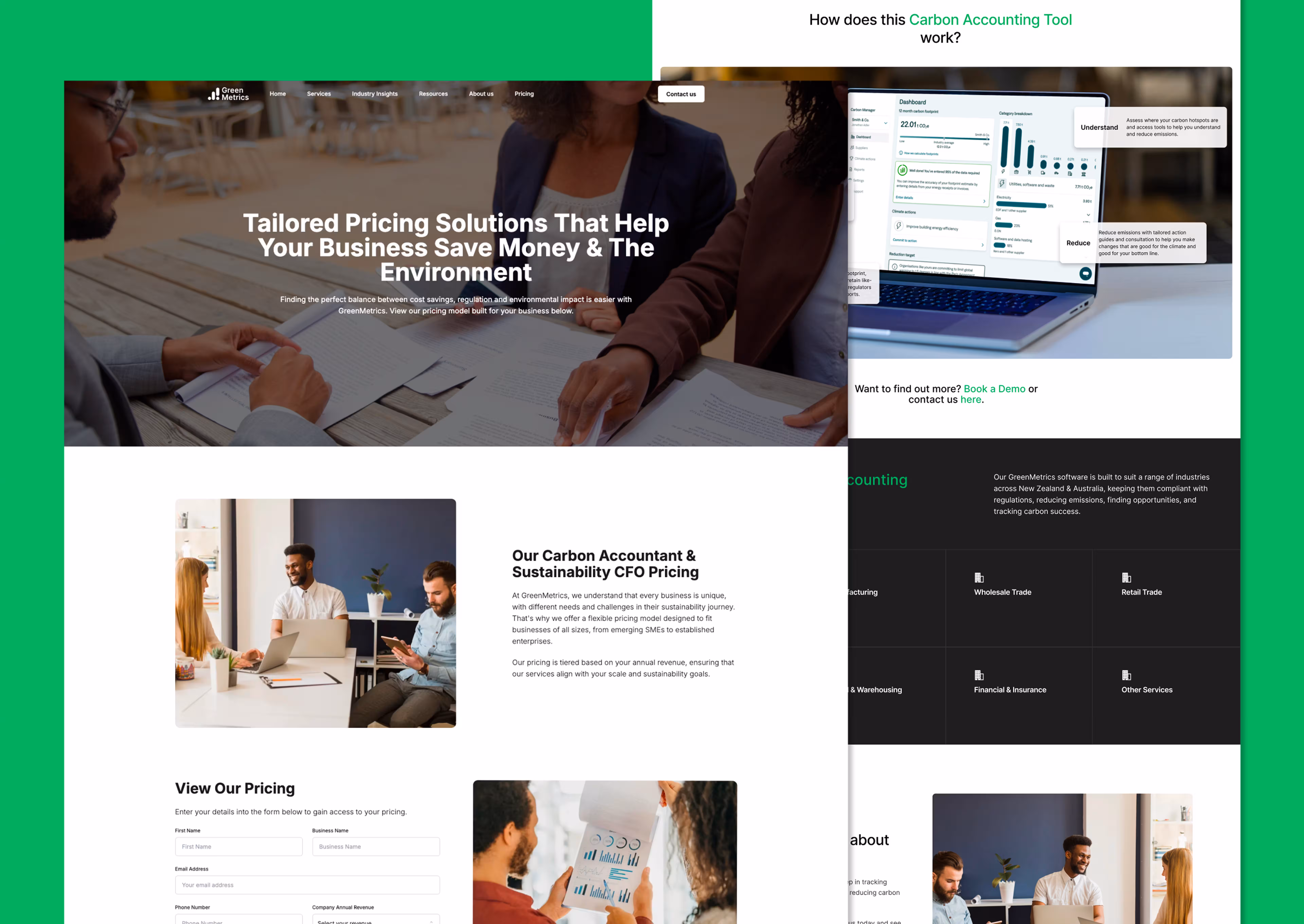 GreenMetrics website design